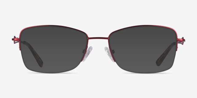 Rachel Burgundy MetalEyeglass Frames from EyeBuyDirect, with Tinted Lenses