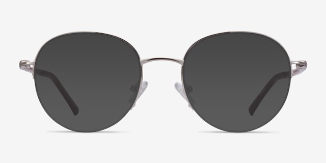 Written Silver Red MetalEyeglass Frames from EyeBuyDirect, with Tinted Lenses