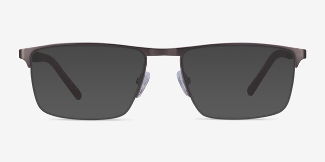 Belong Silver Carbon-fiberEyeglass Frames from EyeBuyDirect, with Tinted Lenses