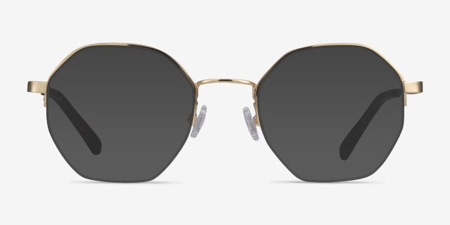 Cowen Doré MétalMontures de lunettes de vue d'EyeBuyDirect, Avec des Verres Teintés