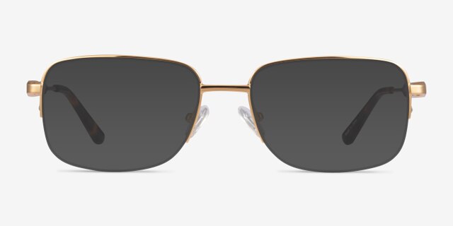 Kanye Gold MetalEyeglass Frames from EyeBuyDirect, with Tinted Lenses