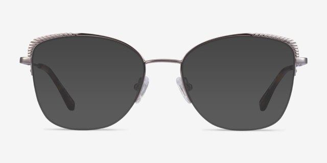 Amande Silver MetalEyeglass Frames from EyeBuyDirect, with Tinted Lenses