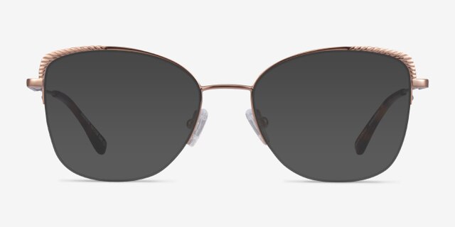 Amande Rose Gold MetalEyeglass Frames from EyeBuyDirect, with Tinted Lenses