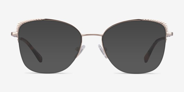 Amande Gold MetalEyeglass Frames from EyeBuyDirect, with Tinted Lenses