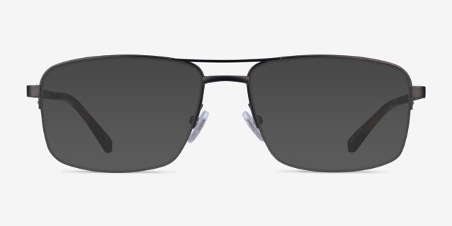 Yorkville Gunmetal MetalEyeglass Frames from EyeBuyDirect, with Tinted Lenses
