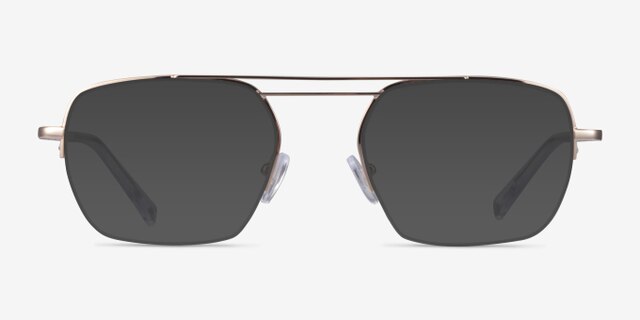 Cabrini Gold Clear MetalEyeglass Frames from EyeBuyDirect, with Tinted Lenses