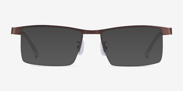 Zac Coffee Gold MetalEyeglass Frames from EyeBuyDirect, with Tinted Lenses