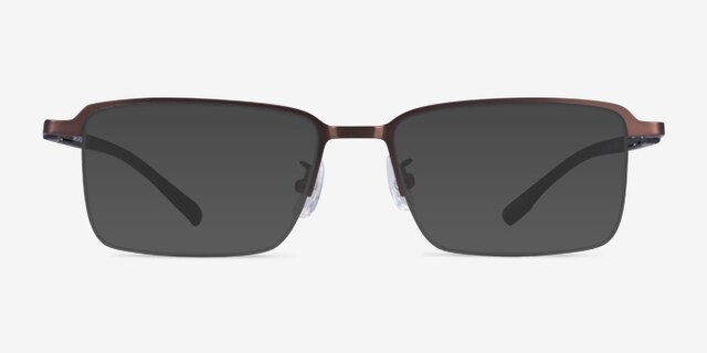 Nine Coffee Black MetalEyeglass Frames from EyeBuyDirect, with Tinted Lenses