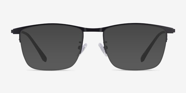 Shawn Matte Black MetalEyeglass Frames from EyeBuyDirect, with Tinted Lenses