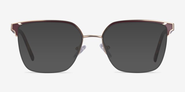 Piccadilly Gold Burgundy AcetateEyeglass Frames from EyeBuyDirect, with Tinted Lenses