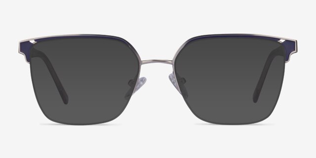 Piccadilly Silver Dark Blue AcetateEyeglass Frames from EyeBuyDirect, with Tinted Lenses