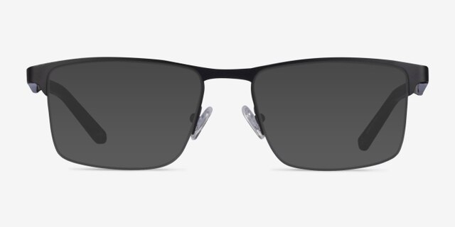 Kinetic Matte Black MetalEyeglass Frames from EyeBuyDirect, with Tinted Lenses