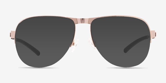 Schematic Gold MetalEyeglass Frames from EyeBuyDirect, with Tinted Lenses