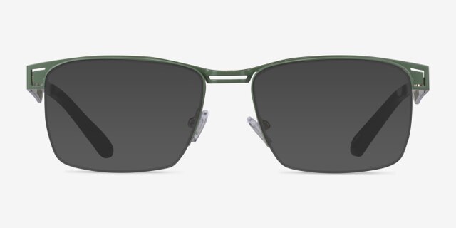 Taxi Green Silver Black MetalEyeglass Frames from EyeBuyDirect, with Tinted Lenses