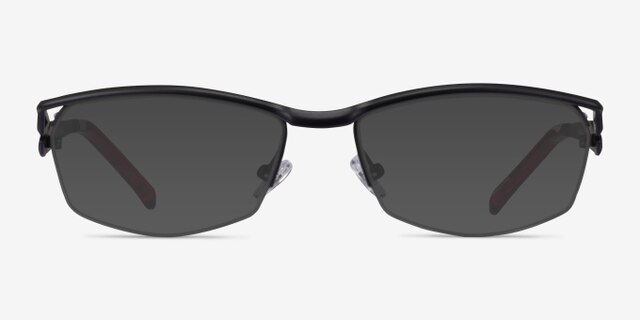 Tech Black Red MetalEyeglass Frames from EyeBuyDirect, with Tinted Lenses
