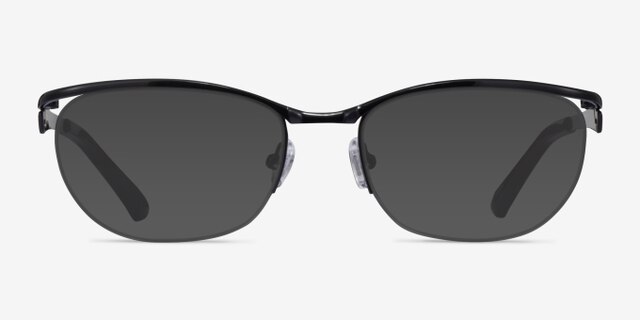 Commerce Black Red MetalEyeglass Frames from EyeBuyDirect, with Tinted Lenses