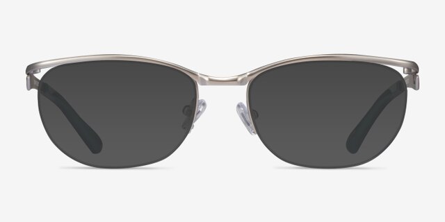 Commerce Silver Gray MetalEyeglass Frames from EyeBuyDirect, with Tinted Lenses