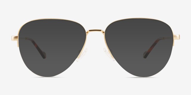 Andie Gold MetalEyeglass Frames from EyeBuyDirect, with Tinted Lenses