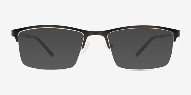 Algorithm Gunmetal MetalEyeglass Frames from EyeBuyDirect, with Tinted Lenses