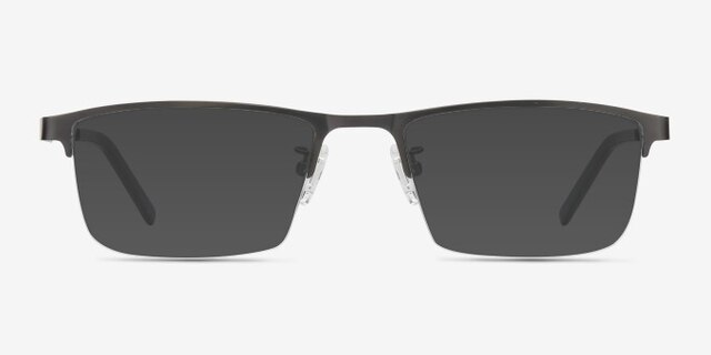 Algorithm Gunmetal MetalEyeglass Frames from EyeBuyDirect, with Tinted Lenses