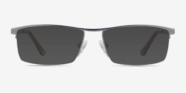 Lake Gray TitaniumEyeglass Frames from EyeBuyDirect, with Tinted Lenses