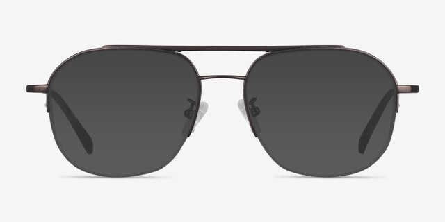 Conrad Gunmetal TitaniumEyeglass Frames from EyeBuyDirect, with Tinted Lenses