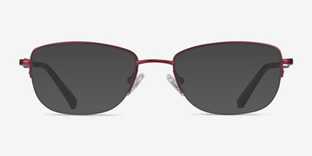 Poly Matte Red TitaniumEyeglass Frames from EyeBuyDirect, with Tinted Lenses