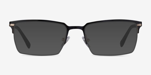 Sycamore Black Gold TitaniumMontures de lunettes de vue d'EyeBuyDirect, Avec des Verres Teintés