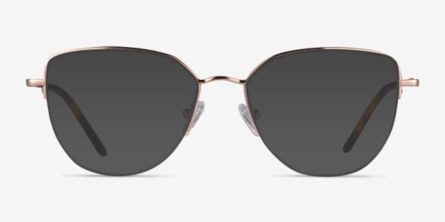 Camilla Rose Gold TitaniumEyeglass Frames from EyeBuyDirect, with Tinted Lenses