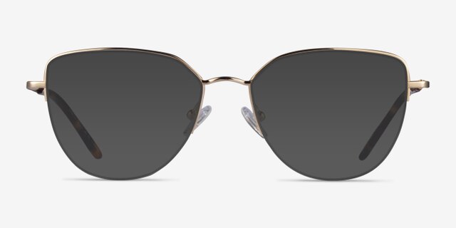 Camilla Gold TitaniumEyeglass Frames from EyeBuyDirect, with Tinted Lenses