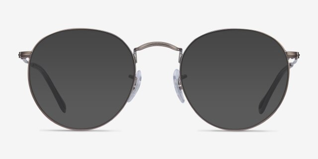 Ray-Ban RB3447V Round Gunmetal MetalEyeglass Frames from EyeBuyDirect, with Tinted Lenses