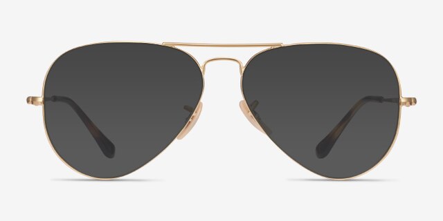 Ray-Ban RB6489 Aviator Gold MetalEyeglass Frames from EyeBuyDirect, with Tinted Lenses