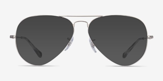 Ray-Ban RB6489 Aviator Silver MetalEyeglass Frames from EyeBuyDirect, with Tinted Lenses