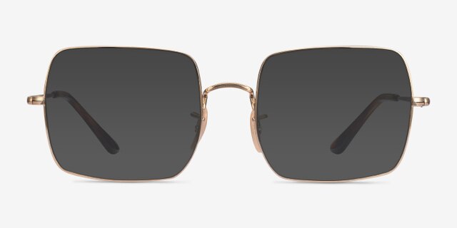 Ray-Ban Square Gold MetalEyeglass Frames from EyeBuyDirect, with Tinted Lenses
