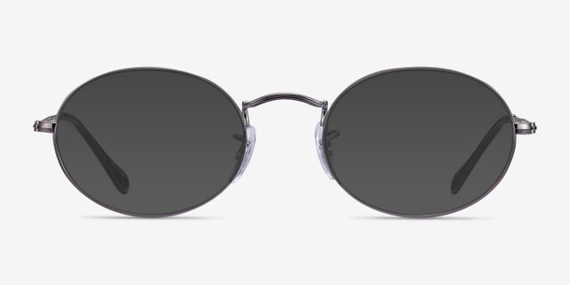 Ray-Ban RB3547V Oval Gunmetal MetalEyeglass Frames from EyeBuyDirect, with Tinted Lenses