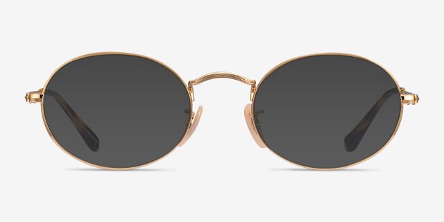 Ray-Ban RB3547V Oval Gold MetalEyeglass Frames from EyeBuyDirect, with Tinted Lenses