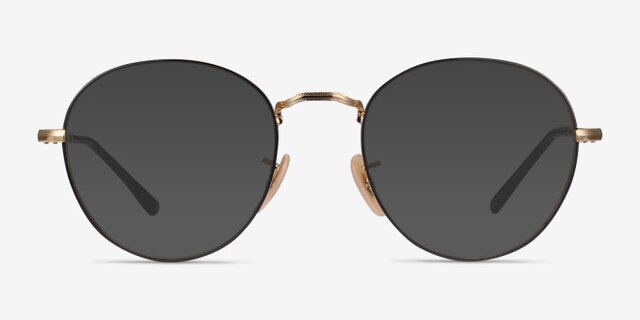 Ray-Ban RB3582V Round Black Gold MétalMontures de lunettes de vue d'EyeBuyDirect, Avec des Verres Teintés