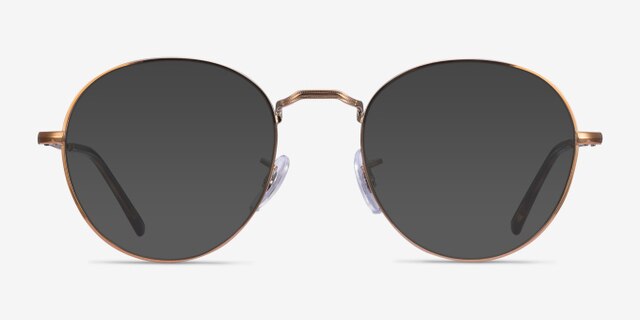 Ray-Ban RB3582V Round Bronze Copper MétalMontures de lunettes de vue d'EyeBuyDirect, Avec des Verres Teintés