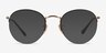 Ray-Ban RB3947V Round Black Gold MetalEyeglass Frames from EyeBuyDirect, with Tinted Lenses