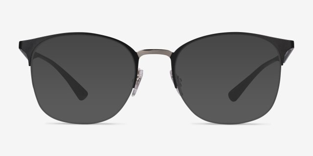 Ray-Ban RB6422 Black Silver MetalEyeglass Frames from EyeBuyDirect, with Tinted Lenses