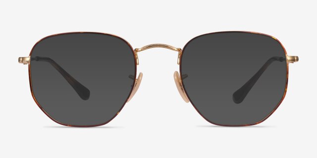Ray-Ban RB6448 Tortoise Gold MetalEyeglass Frames from EyeBuyDirect, with Tinted Lenses