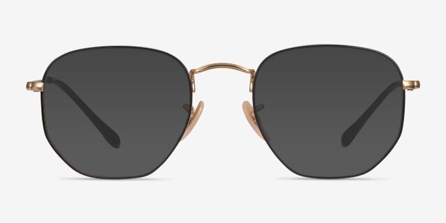 Ray-Ban RB6448 Black Gold MetalEyeglass Frames from EyeBuyDirect, with Tinted Lenses
