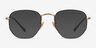 Ray-Ban RB6448 Black Gold MetalEyeglass Frames from EyeBuyDirect, with Tinted Lenses