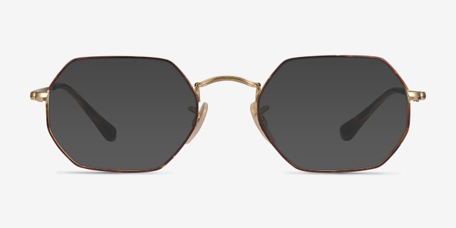Ray-Ban RB6456 Tortoise Gold MetalEyeglass Frames from EyeBuyDirect, with Tinted Lenses