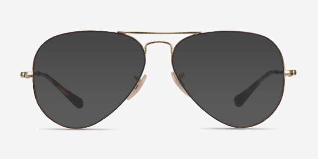 Ray-Ban RB6489 Aviator Tortoise Gold MetalEyeglass Frames from EyeBuyDirect, with Tinted Lenses