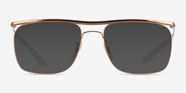 Ray-Ban RB6519 Gold MetalEyeglass Frames from EyeBuyDirect, with Tinted Lenses