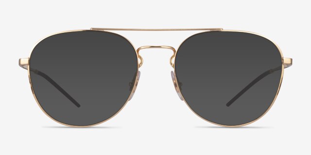 Ray-Ban RB6414 Gold MetalEyeglass Frames from EyeBuyDirect, with Tinted Lenses