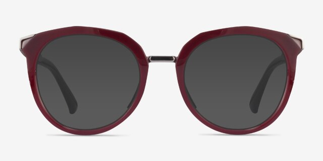 Oakley Top Knot Red & Silver AcetateEyeglass Frames from EyeBuyDirect, with Tinted Lenses