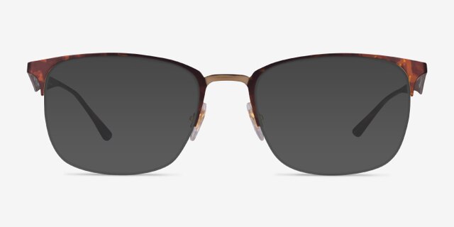 Ray-Ban RB6433 Tortoise Gold MetalEyeglass Frames from EyeBuyDirect, with Tinted Lenses