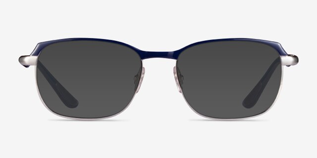 Ray-Ban RB6420 Blue Silver MetalEyeglass Frames from EyeBuyDirect, with Tinted Lenses